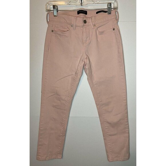 Banana Republic Women Pink 24 Petite Girlfriend Mid Rise Crop Jeans Stretch EUC - Picture 1 of 5